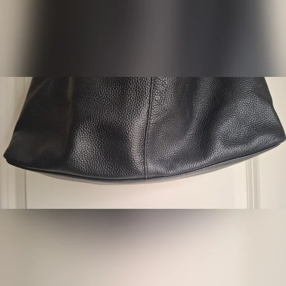 LAGGO- Mara Midnight Navy Soft Pebble Leather Hobo With Silver Studs Casual Lux